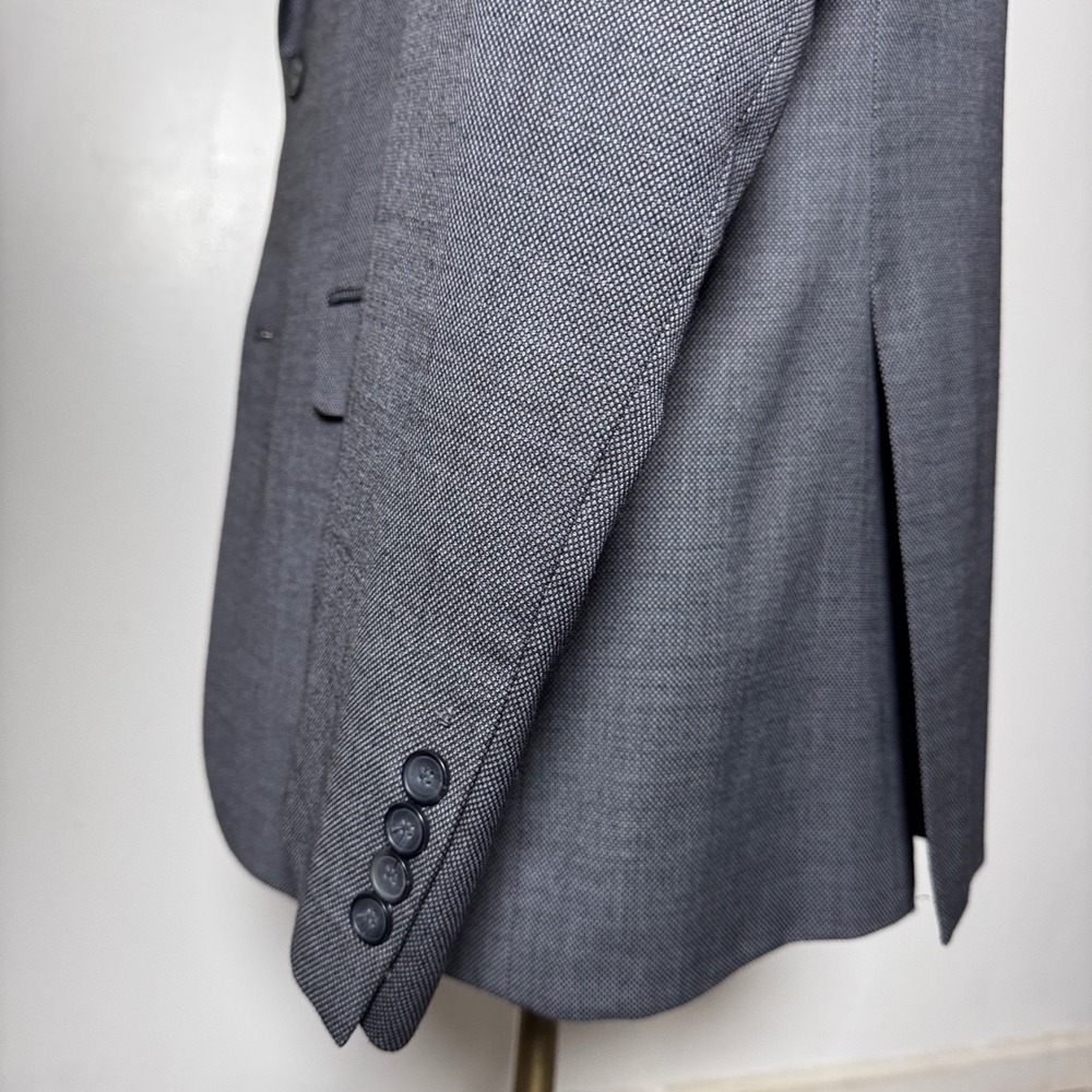 Awearness Kenneth Cole Suit Mens 44L 38W Grey Slim Fit Wool Blend Two Button - Picture 2 of 7